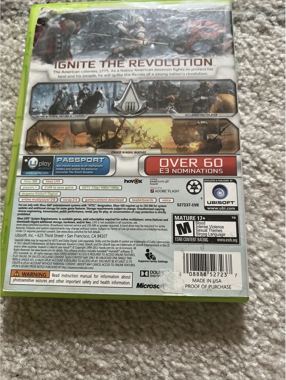 *Lot Of 3* Assassins Creed 3/Rouge/Revelations Xbox 360